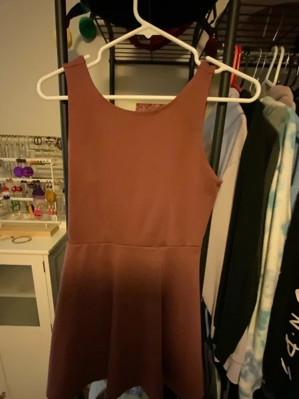 Coach Mauve-Tan Sleeveless Fit & Flare Dress